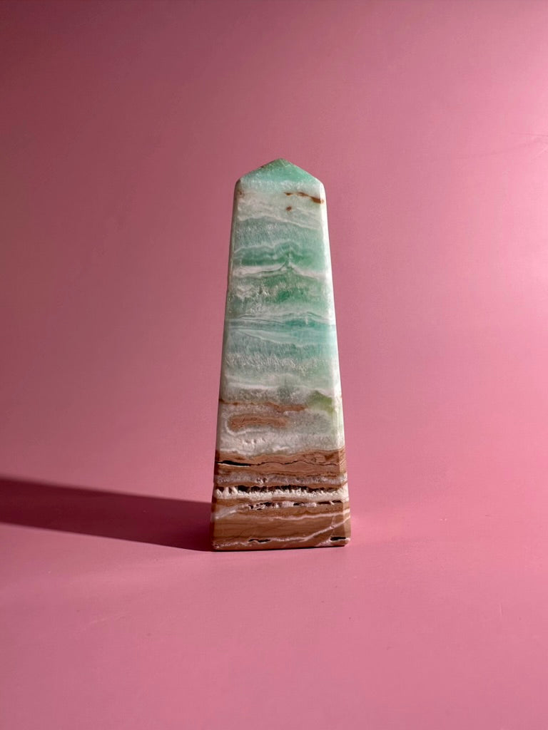 Caribbean Calcite Tower – Option A | Tranquility, Intuition & Ocean-Inspired Energy
