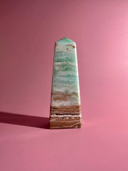 Caribbean Calcite Tower – Option A | Tranquility, Intuition & Ocean-Inspired Energy