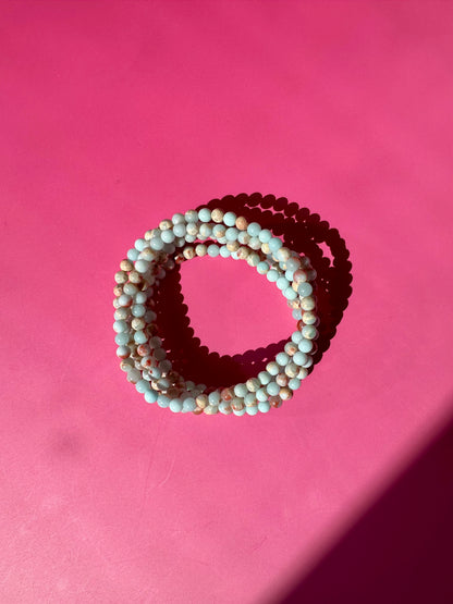 4mm Snake Jasper Beaded Bracelet