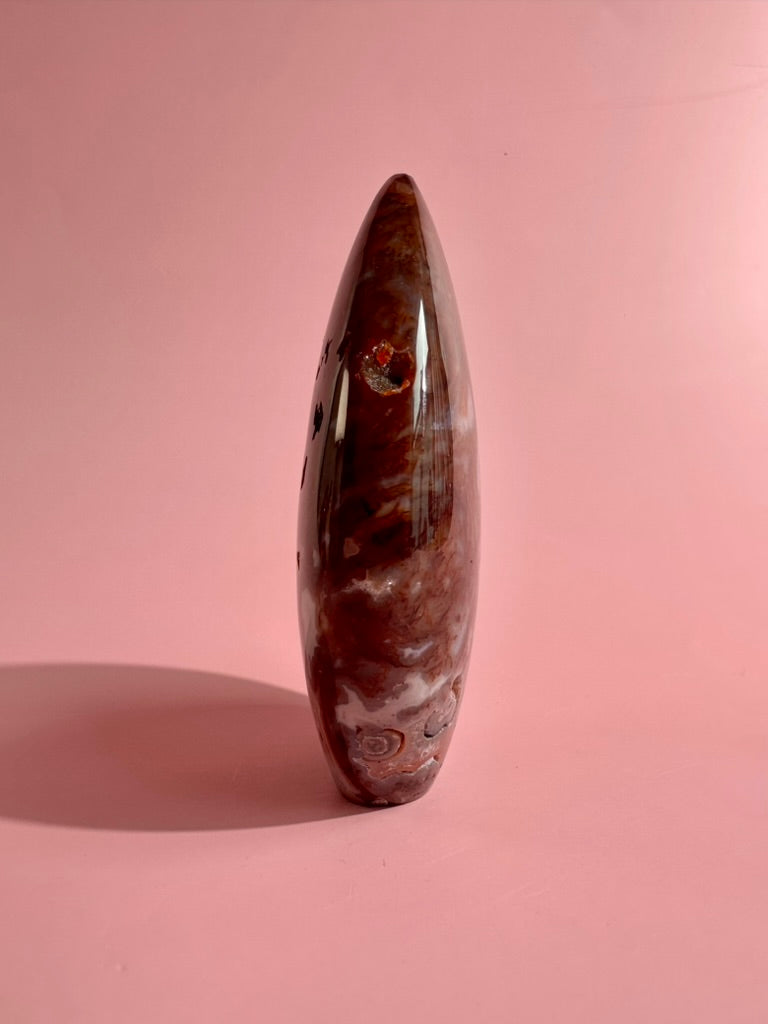 Indonesian Red Moss Agate Flame – Option A | Grounding, Courage & Growth Crystal