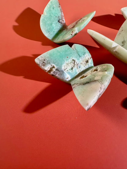Intuitively Chosen Semi-Polished Chrysoprase 3D Butterfly | Renewal, Joy & Heart Healing Crystal
