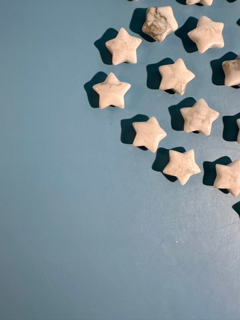 Mini Howlite Star | White Celestial Crystal Carving