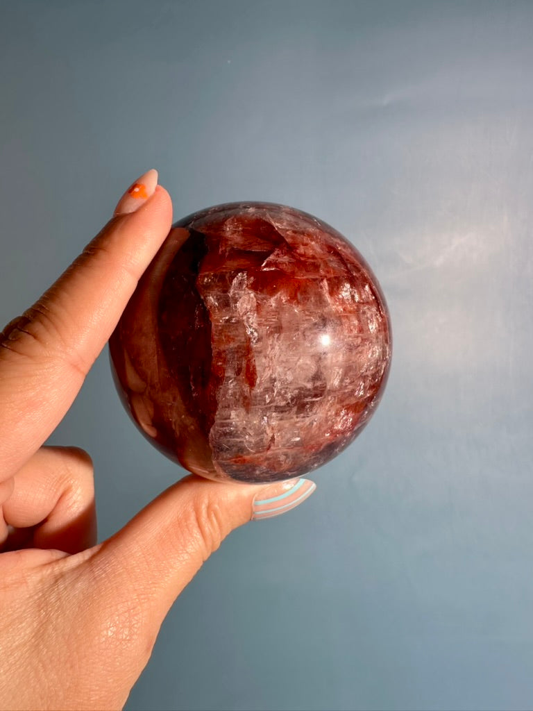 Fire Quartz Sphere – Option D | Motivation, Strength & Transformative Energy