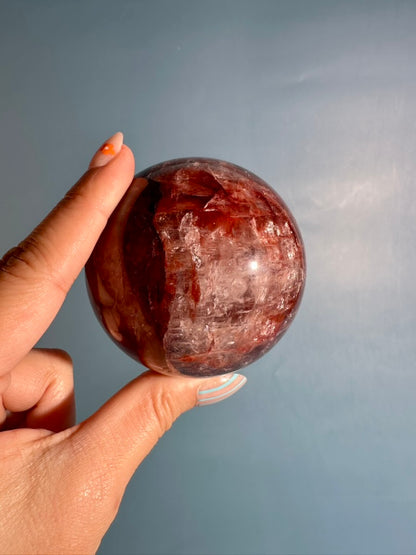 Fire Quartz Sphere – Option D | Motivation, Strength & Transformative Energy