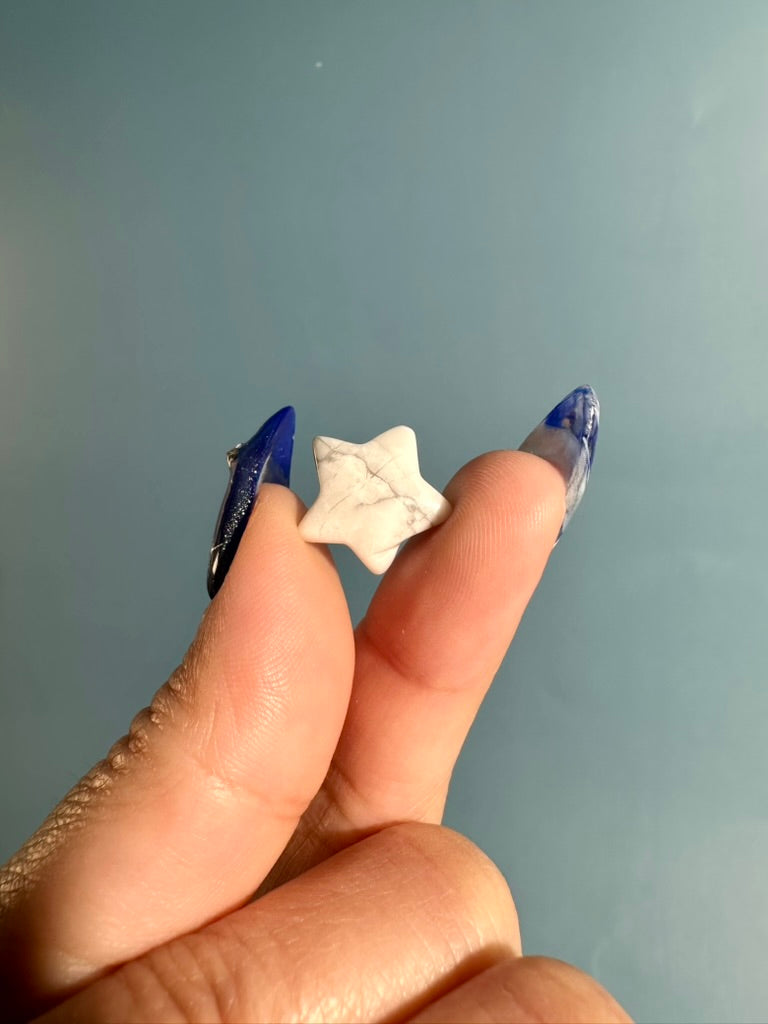 Mini Howlite Star | White Celestial Crystal Carving