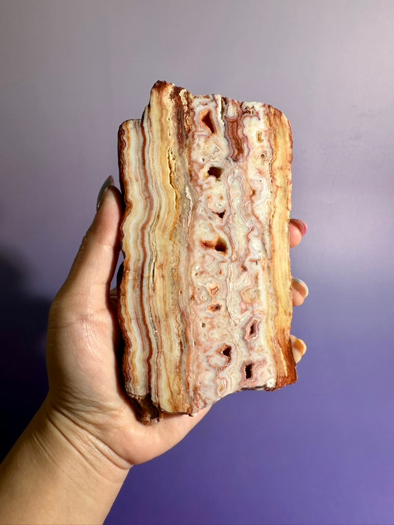 Pink Crazy Lace Agate Slab Option C | One-of-a-Kind Collector Crystal