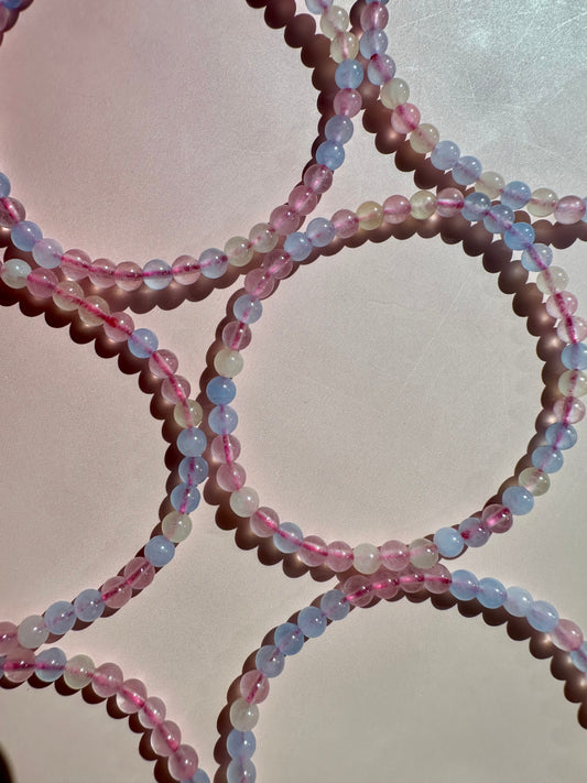 4mm Multi Beryl (Morganite) Beaded Bracelet