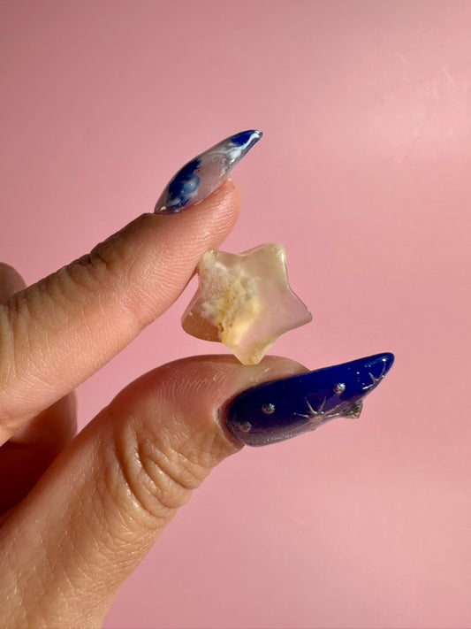 Mini Flower Agate Star | Celestial Crystal Carving