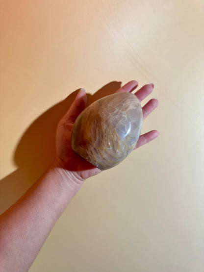 Peach Moonstone Standing Freeform – Option E | Collector Crystal, Emotional Healing & New Beginnings