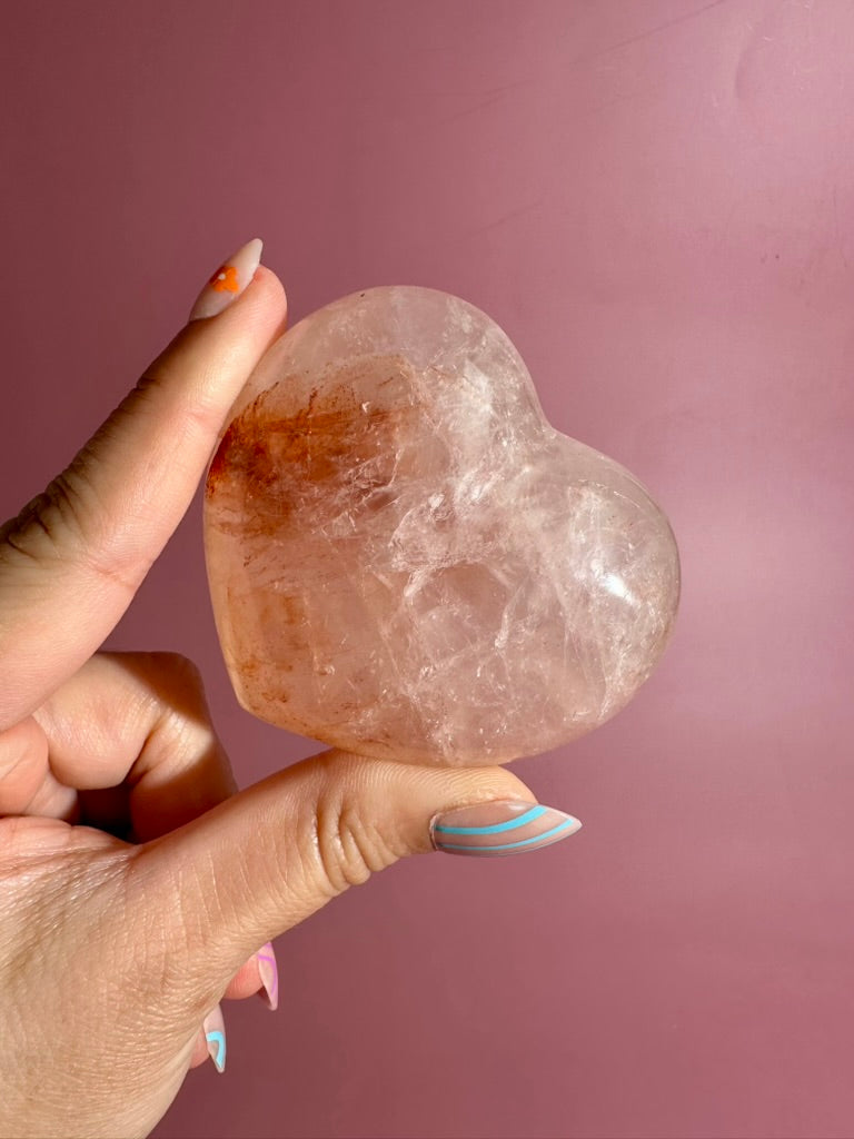 Fire Quartz Heart – Option C | Motivation, Strength & Grounding Crystal