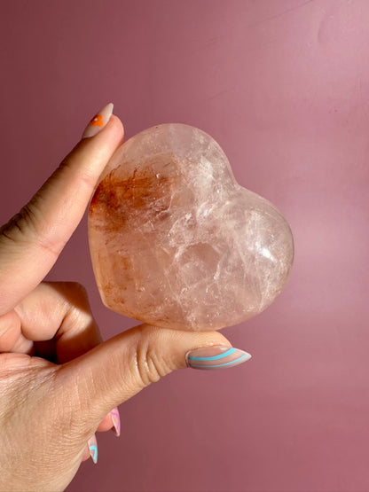 Fire Quartz Heart – Option C | Motivation, Strength & Grounding Crystal