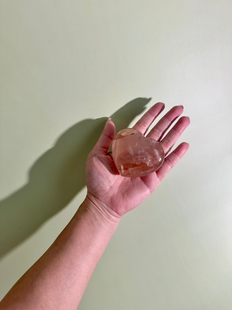 Fire Quartz Heart – Option B | Confidence, Focus & Grounding Crystal