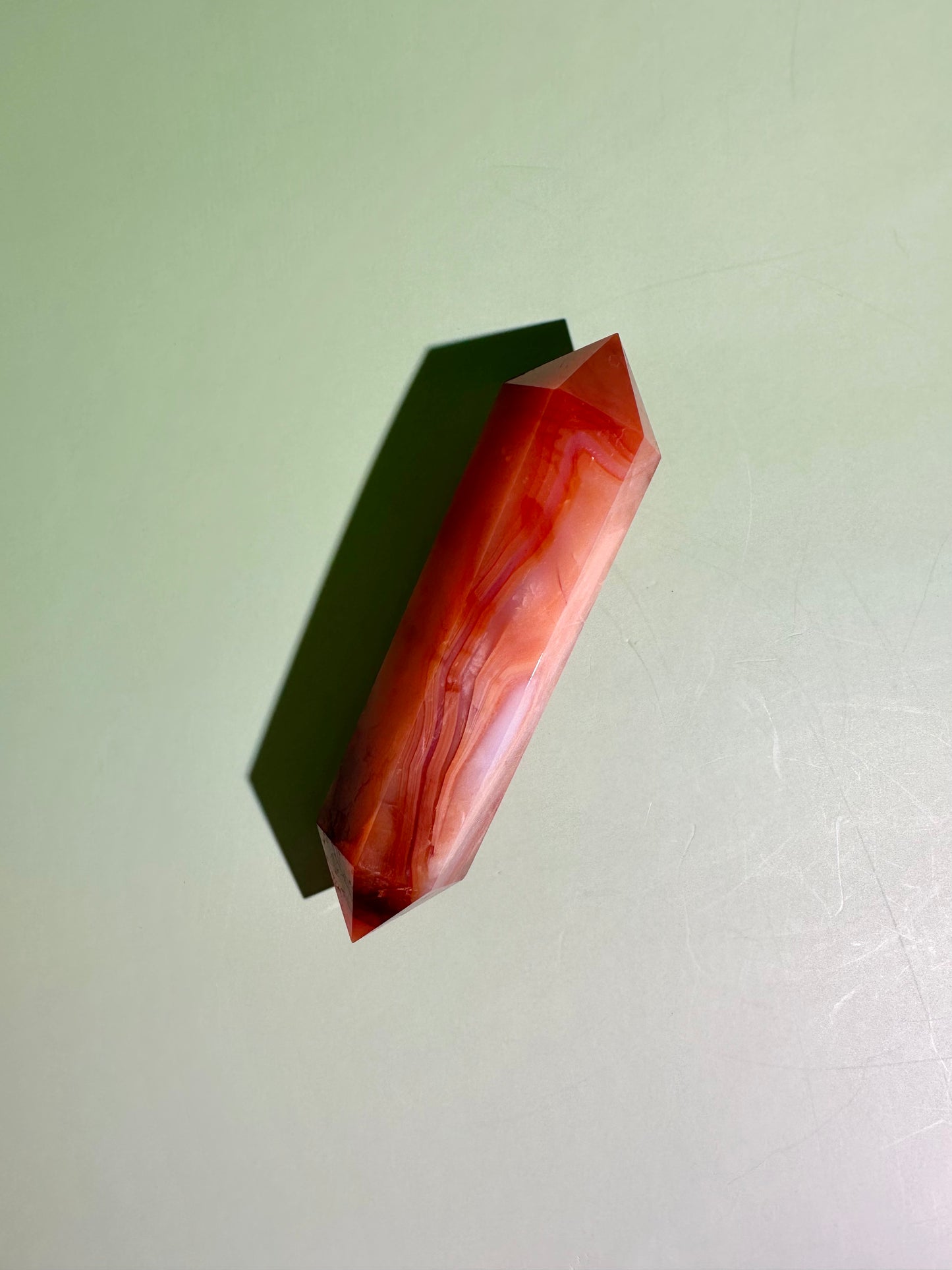 Carnelian Double Terminated Point – Option B | Creativity, Confidence & Success Energy