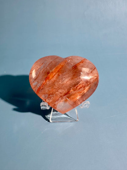 Fire Quartz Heart – Option A | Courage, Grounding & Emotional Balance Crystal