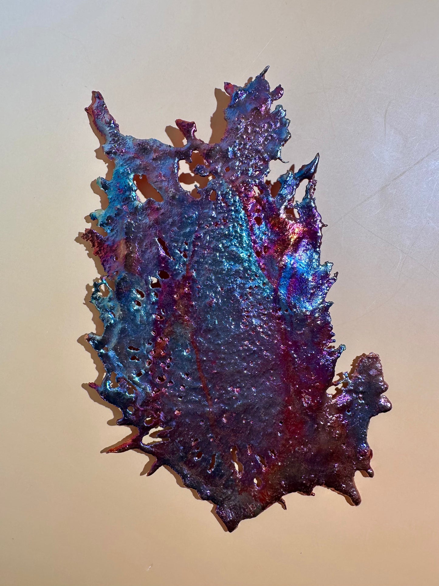 Heat Treated Iridescent Rainbow Copper Splash | One of a Kind Colorful Collector Specimen