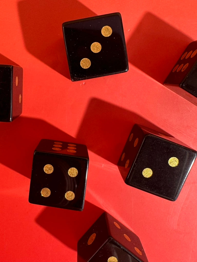 Black Obsidian Crystal Dice | Set of 2