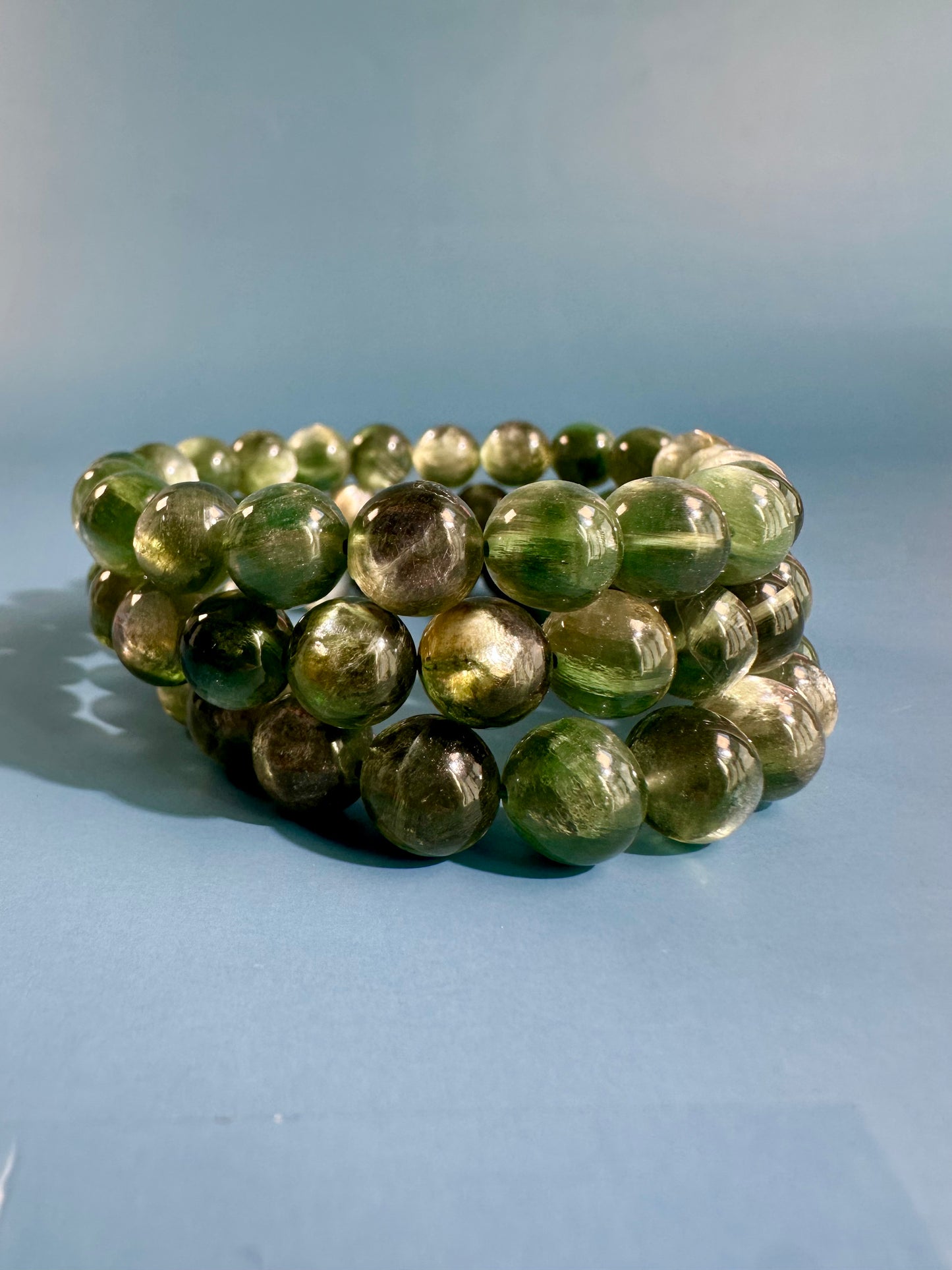 10mm Green Mica Beaded Bracelet