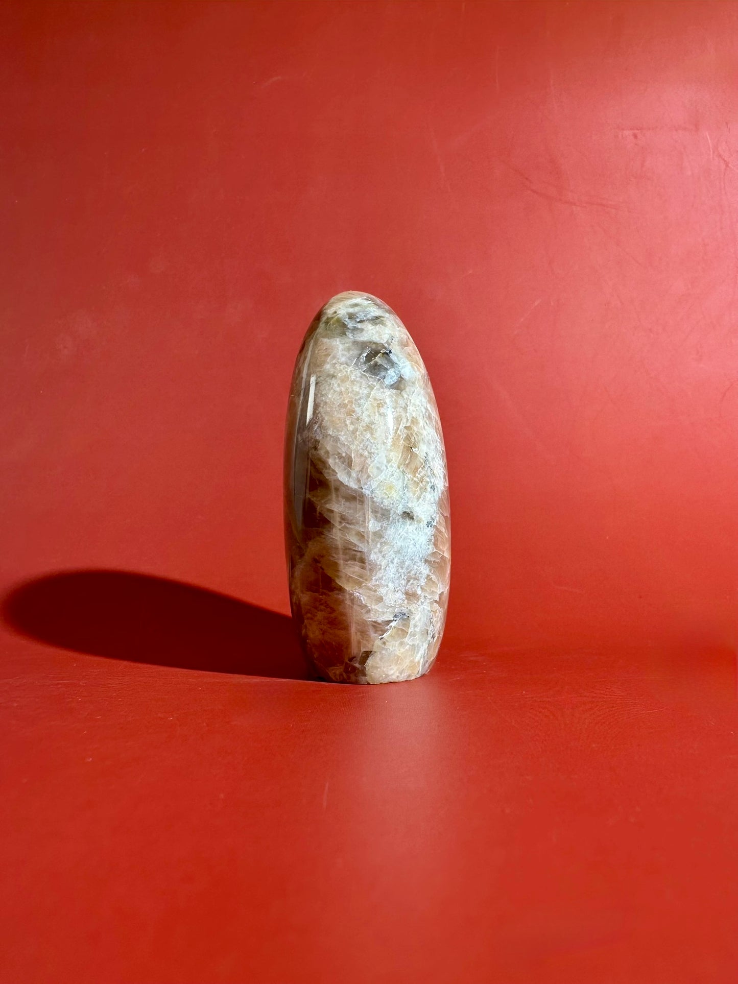 Peach Moonstone Standing Freeform – Option C | Collector Crystal, Balance & Gentle Transformation