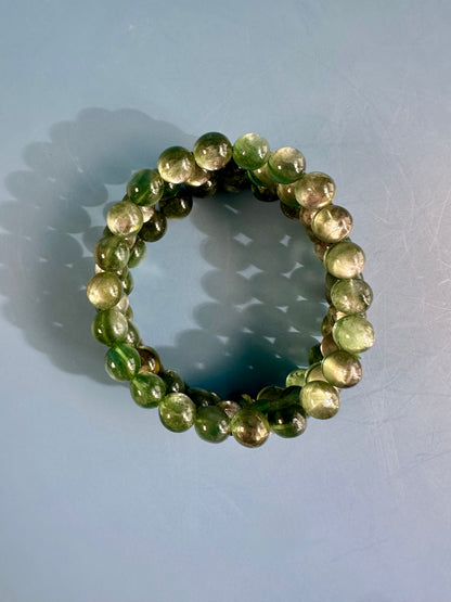 10mm Green Mica Beaded Bracelet
