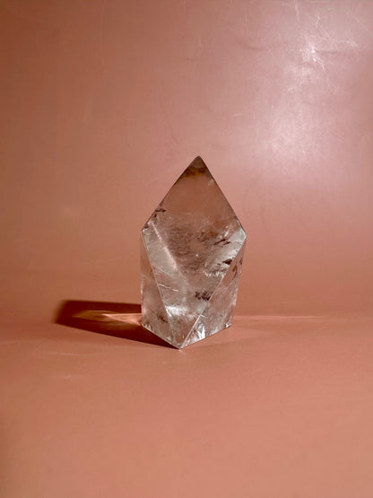 Clear Quartz Geometric Prism – Option B