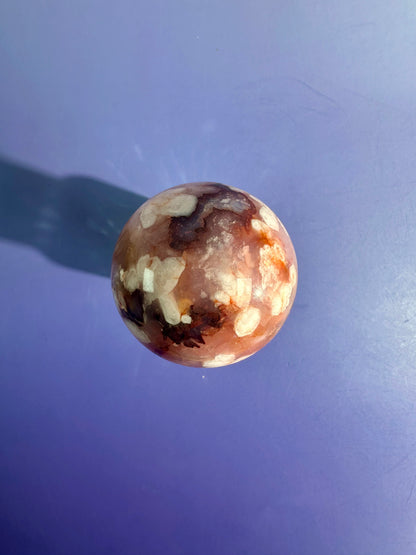 Carnelian Flower Agate Sphere Option B | One-of-a-Kind Collector Crystal