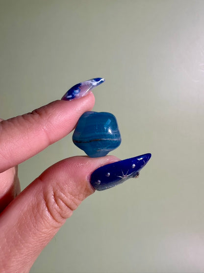 Mini Blue Onyx Puffy Star | Celestial Crystal Carving