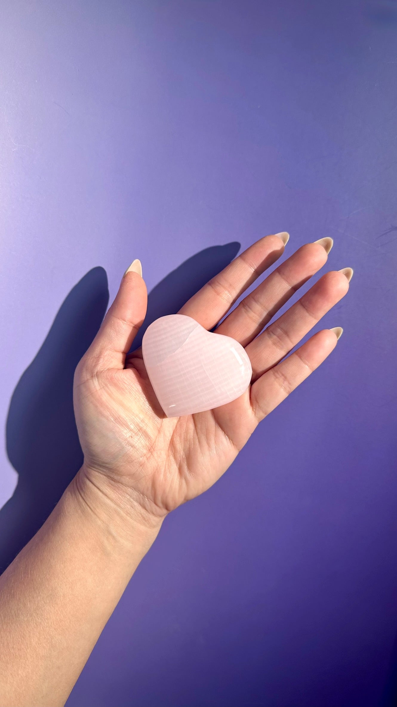 Pink Calcite Heart UV Reactive – Option B