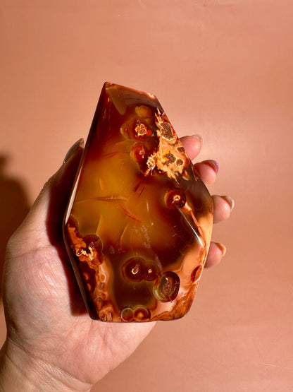 Carnelian Agate Geometric Freeform – Option K | Collector Statement Crystal & Empowerment Energy