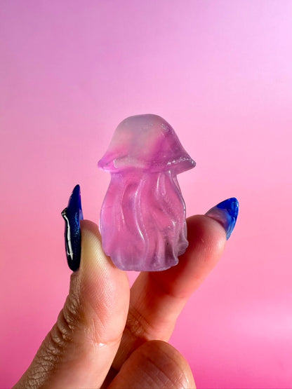 Rainbow Fluorite Jellyfish | Ocean Crystal Carving