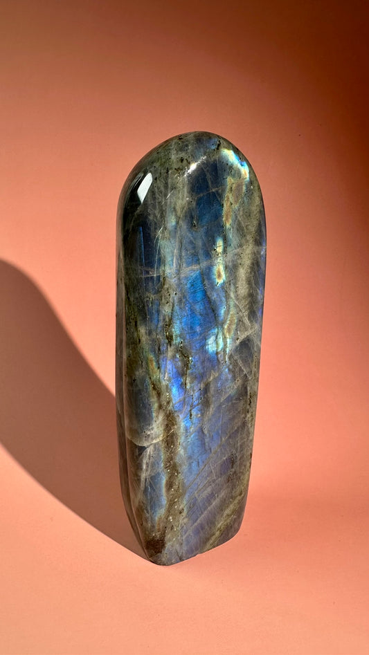 Large Blue Flash Labradorite Standing  Freeform – Option M