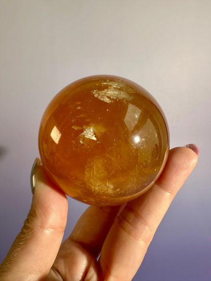 Honey Calcite Sphere – Option A | Confidence, Abundance & Golden Energy Crystal