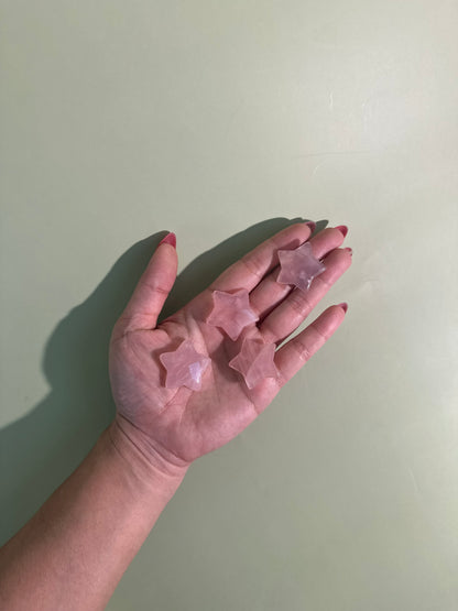 Small Rose Quartz Star | Pink Celestial Crystal Carving
