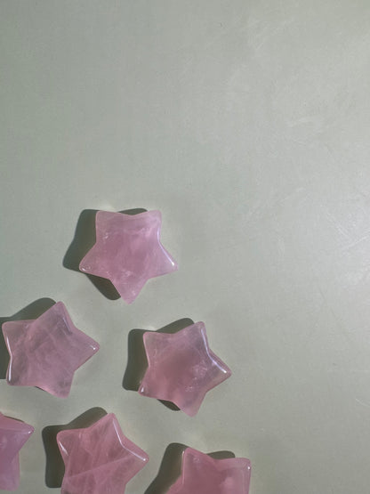Small Rose Quartz Star | Pink Celestial Crystal Carving