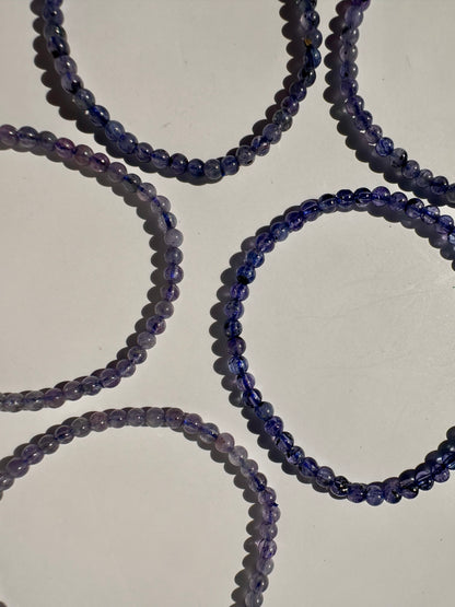 3mm Tanzanite Beaded Bracelet