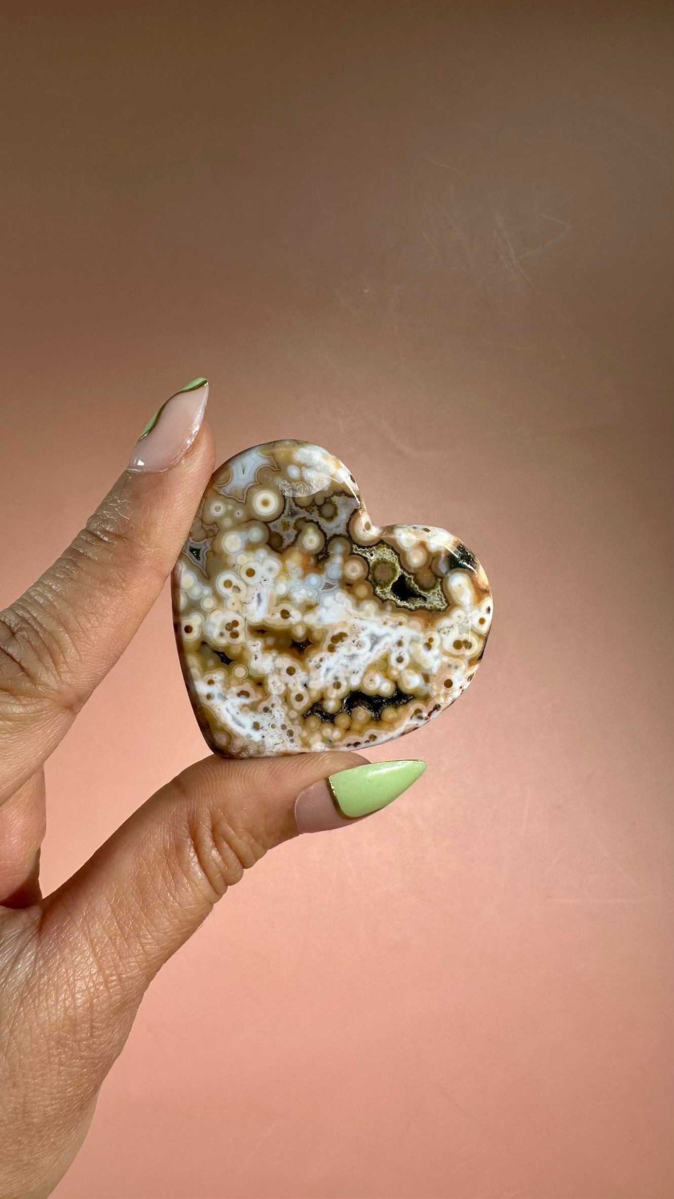Ocean Jasper Heart Carving – Option L