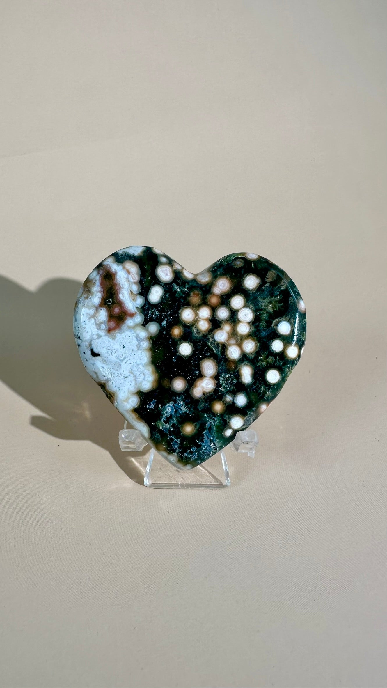 Ocean Jasper Heart Carving – Option N