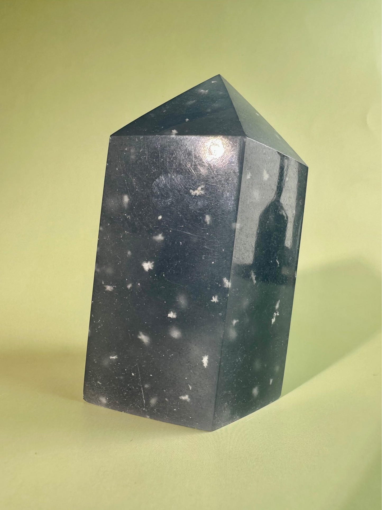 Large Peruvian Snowflake Angelite Tower - C