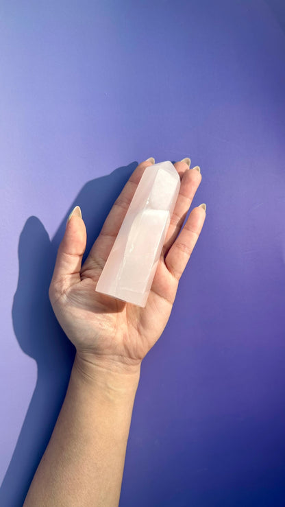 Pink Calcite UV Reactive Tower – Option A