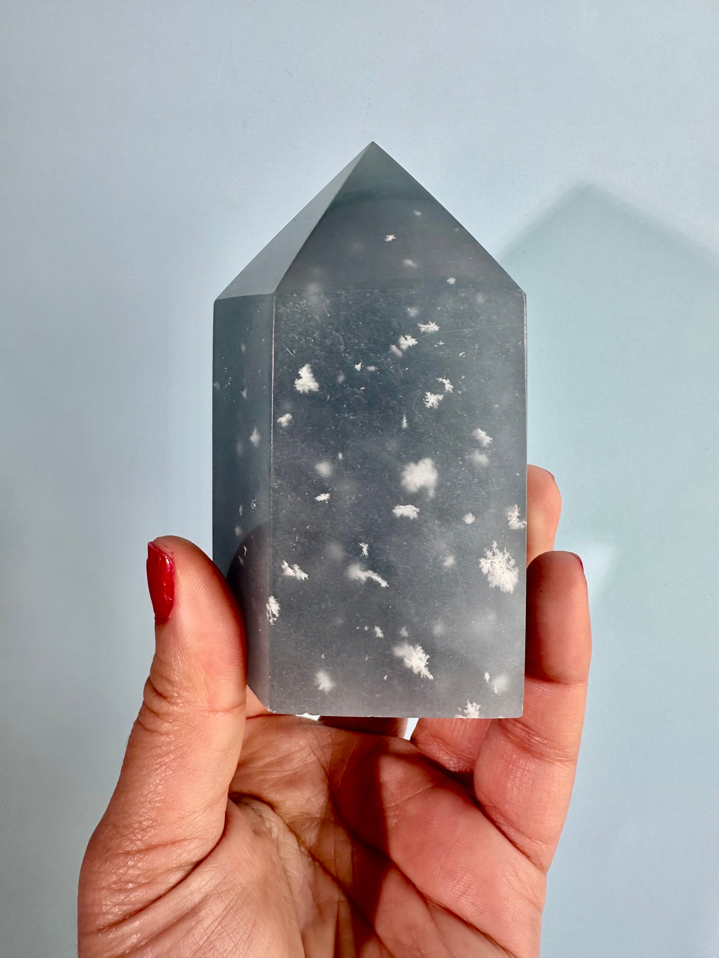 Large Peruvian Snowflake Angelite Tower - B