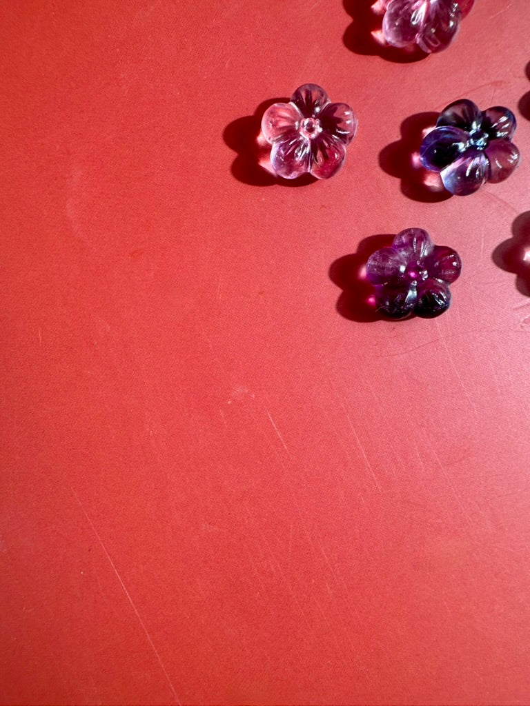 Mini Rainbow Fluorite Flower | Crystal Carving