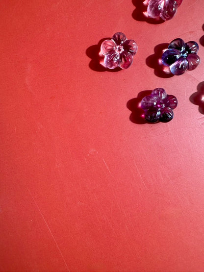 Mini Rainbow Fluorite Flower | Crystal Carving