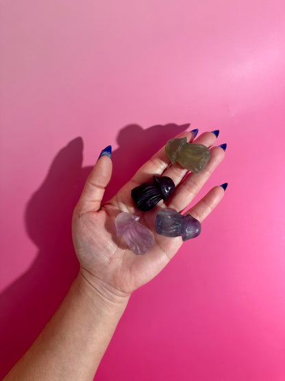 Rainbow Fluorite Jellyfish | Ocean Crystal Carving