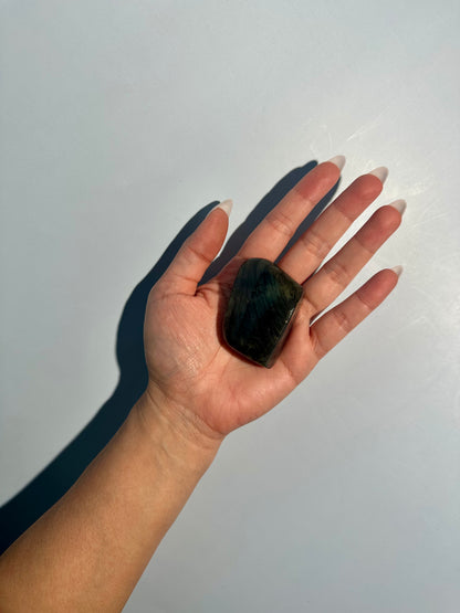 Small Rainbow Flash Labradorite Standing  Freeform – Option G