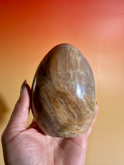Peach Moonstone Standing Freeform – Option E | Collector Crystal, Emotional Healing & New Beginnings