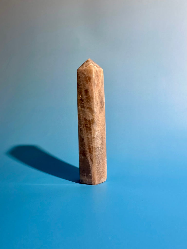 Peach Moonstone Tower – Option B | Emotional Healing, Calm & Inner Peace Crystal