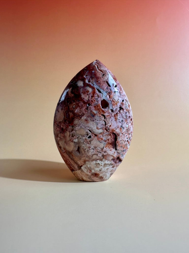 Indonesian Pink Crazy Lace Agate Flame – Option C | Collector Crystal, Optimism & Transformation
