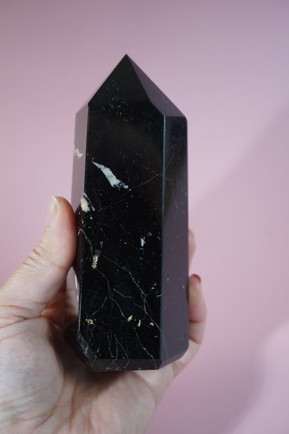 Polished Black Tourmaline Tower – A