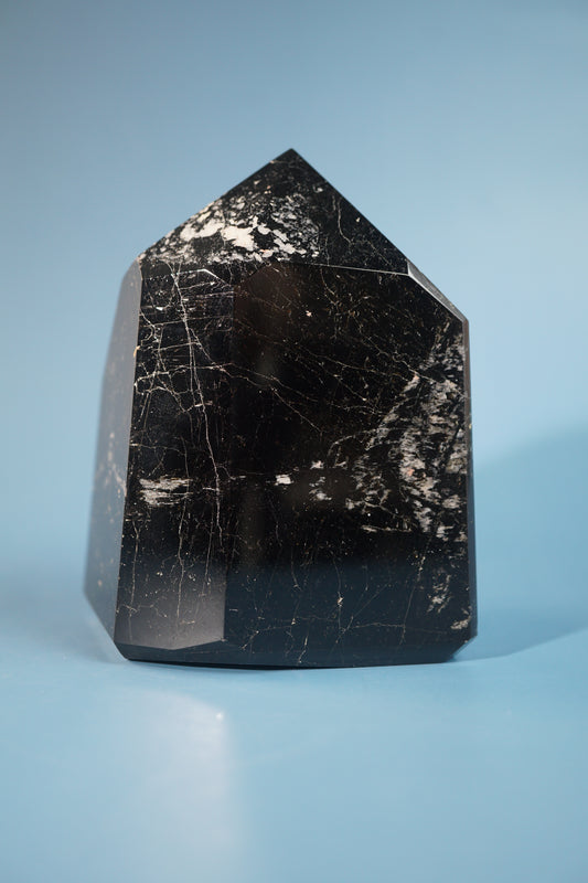Polished Black Tourmaline Tower – Option  B