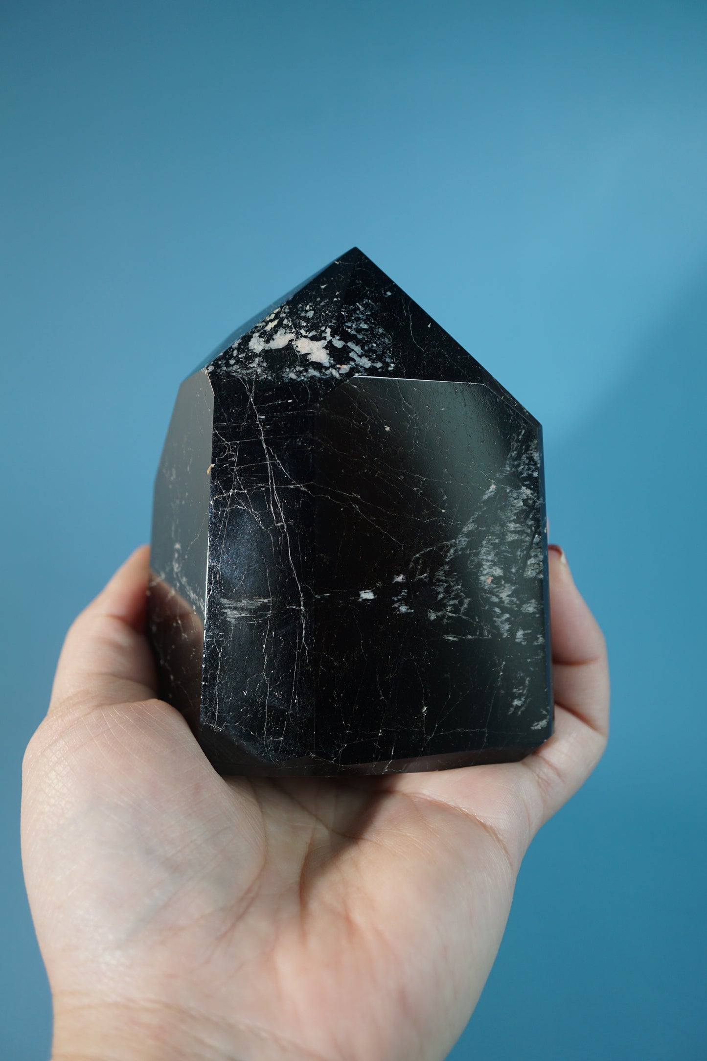 Polished Black Tourmaline Tower – B