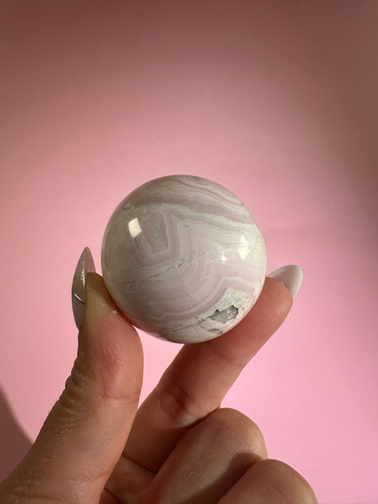 Peruvian Pink Mangano Calcite Sphere UV Reactive – Option B